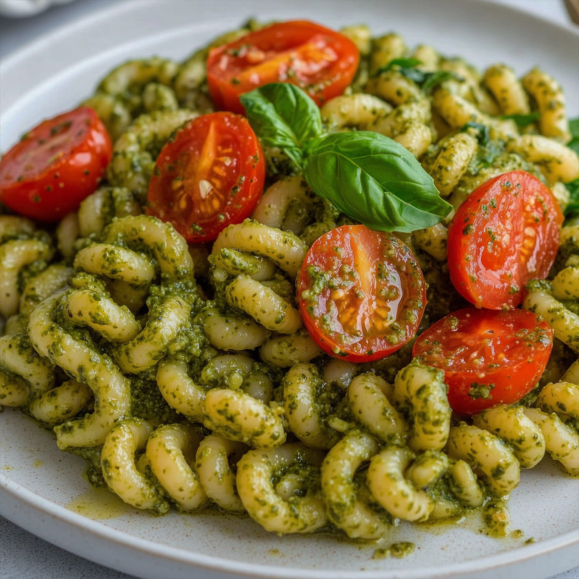 Kichererbsenpasta mit Pesto Bild