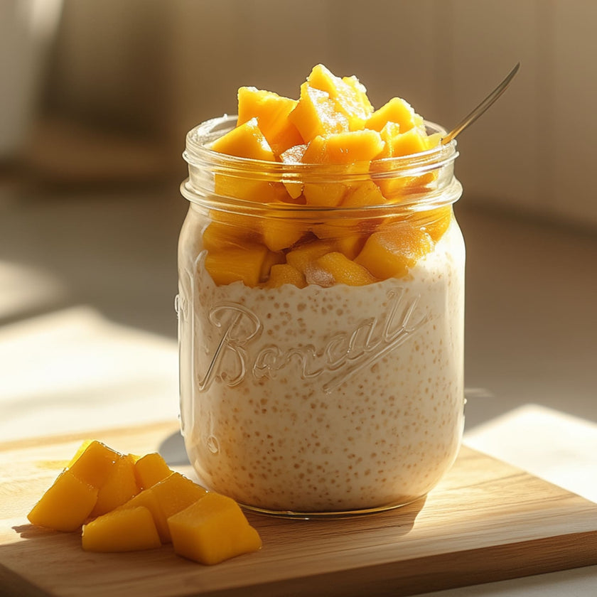 Overnight-Dinkel mit Mango Bild