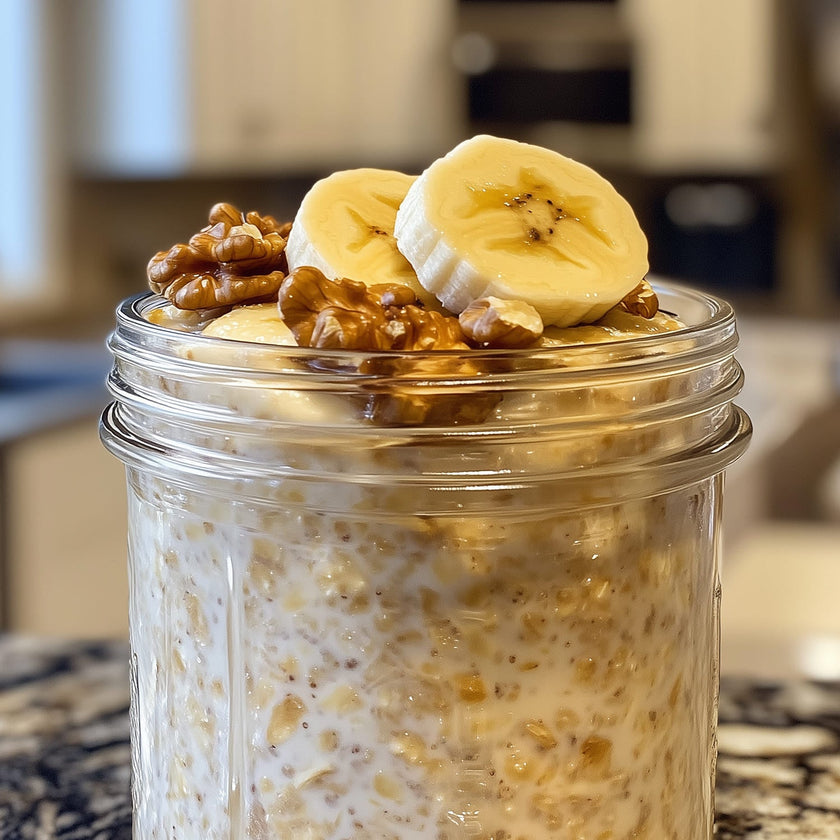Overnight-Oats mit Banane und Nüssen Bild