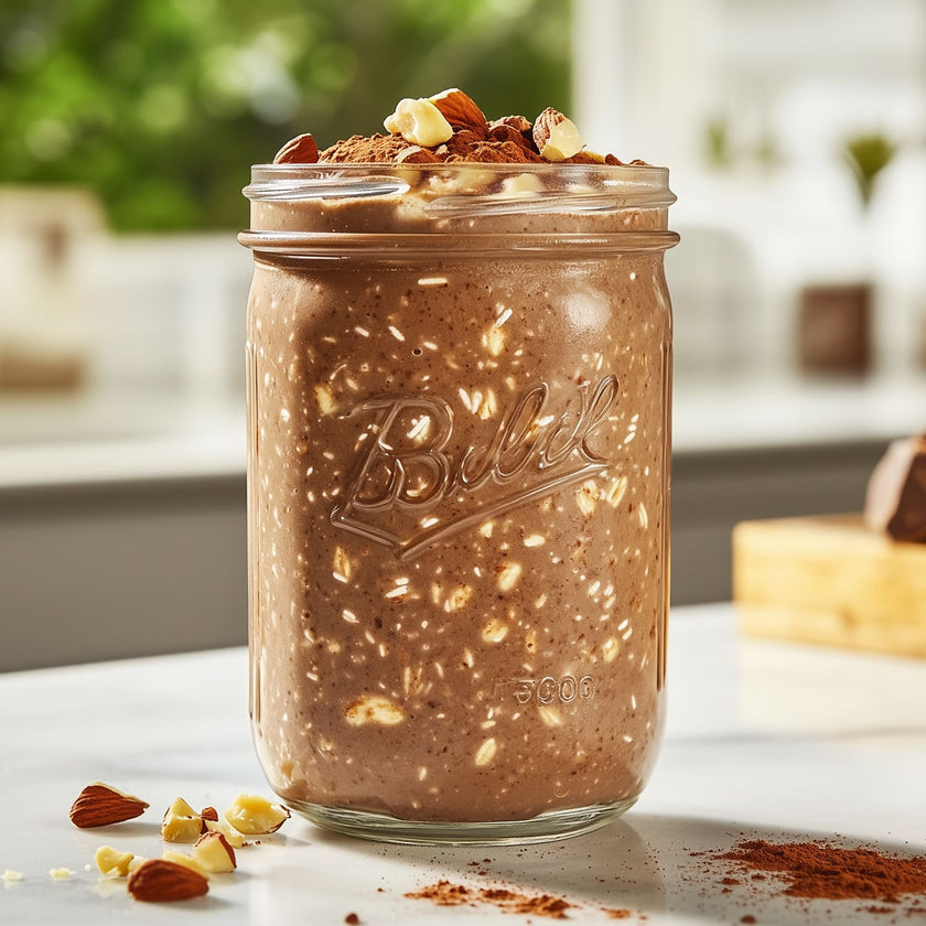 Overnight-Oats mit Kakao und Nüssen Bild